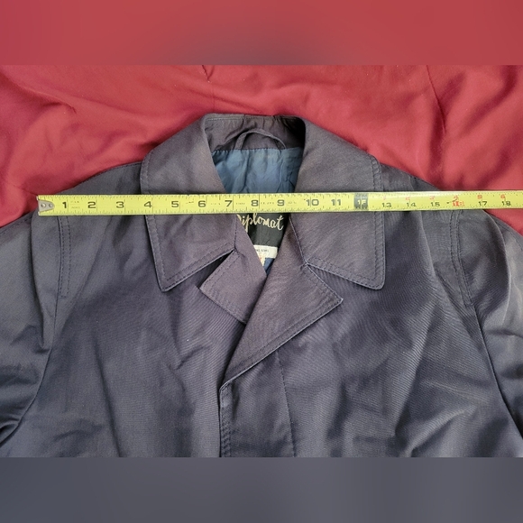 Vintage Diplomat Mens Grey/Black Trench Coat  Outerwear Overcoat 38 Short Hood - Picture 11 of 15
